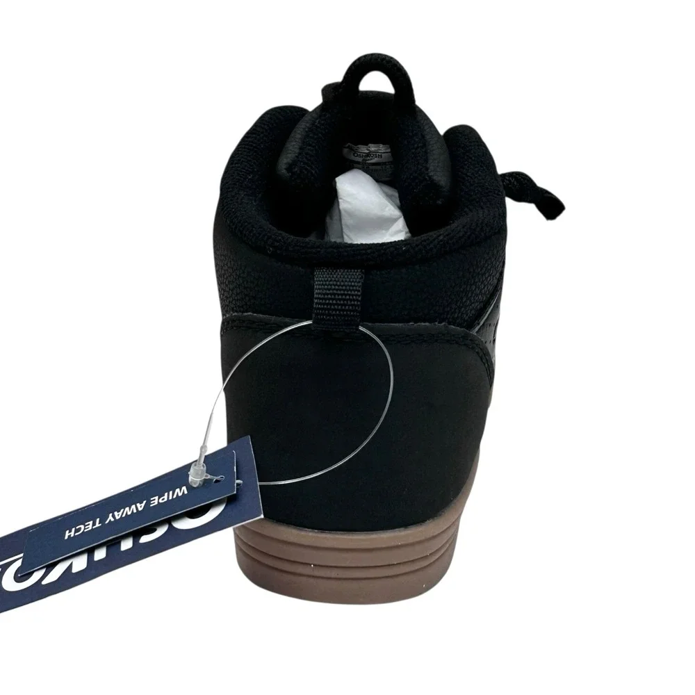 OshKosh‎ B'gosh Munir Toddler Boys Slip-on High Top Sneakers Size 10 Black-Tan